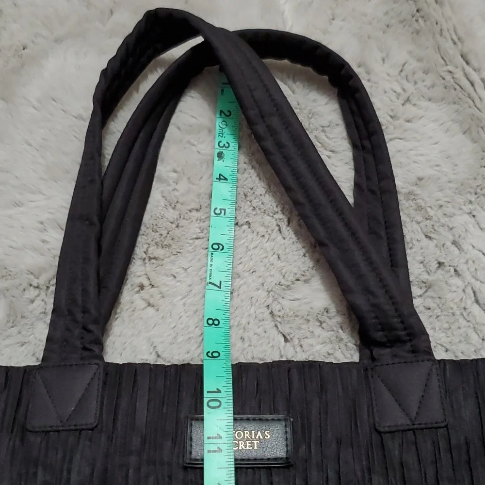 Victoria Secret black ruffles large tote bag